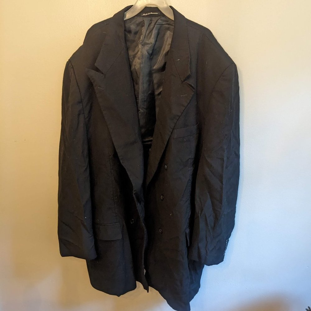 Men's Nino Fenzi 100% wool black blazer jacket size 60L